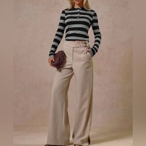 NEW Striped Black and Gray Long Sleeve Top